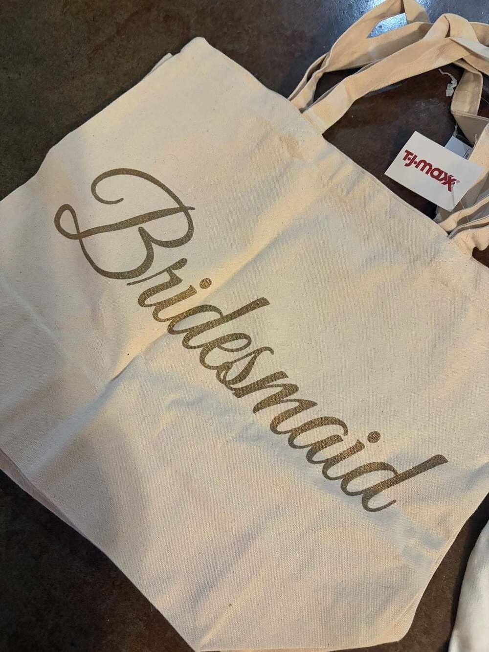 Thro Home by Marlo Lorenz Elisha Bridesmaid gold Printed Cotton Tote Bag
